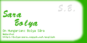 sara bolya business card